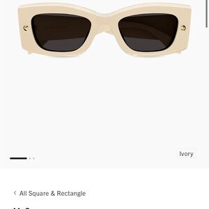 Alexander McQueen Ivory Square Sunglasses Brand New